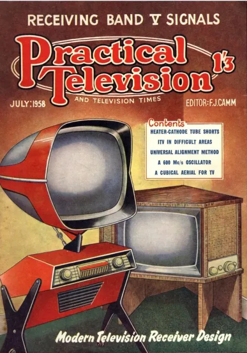 Framed Print : Practical Television 1950s UK visions of the future televisions diy futuristic magazines