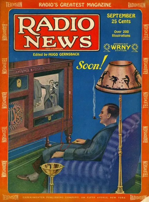 Framed Print : Radio News 1928 1920s USA visions of the future futuristic radios magazines Framed Print : Radio News 1928 1920s USA visions of the future futuristic radios magazines