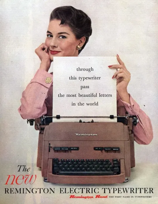 Framed Print : Remington 1950s USA secretaries typewriters secretary Framed Print : Remington 1950s USA secretaries typewriters secretary