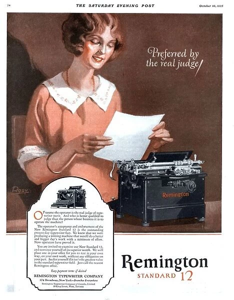 Remington Standard 12 1925 1920s USA typewriters secretary secretaries equipment