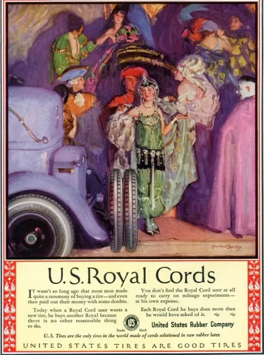 Framed Print : US Royal Cords 1924 1920s USA cc cars tyres masquerade fancy dress Framed Print : US Royal Cords 1924 1920s USA cc cars tyres masquerade fancy dress