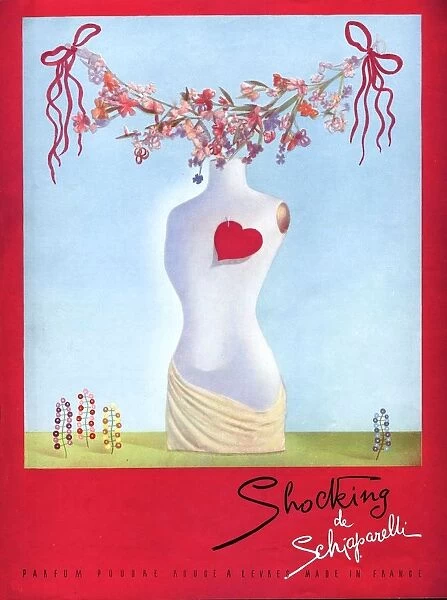 Schiaparelli Shocking 1930s UK hearts surrealism art womens pink surreal