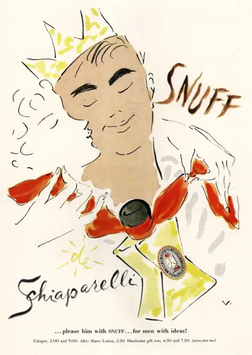 Framed Print : Schiaparelli Snuff 1950s USA mens fragrance cologne gifts presents smell