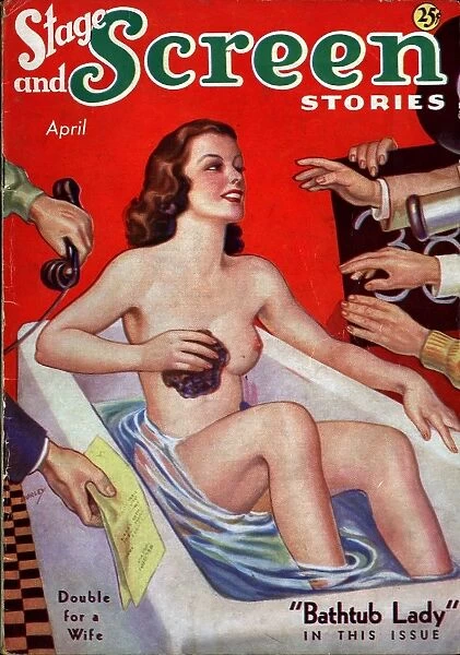 Stage & Screen Stories 1930s USA glamour baths woman in the bath pulp fiction magazines