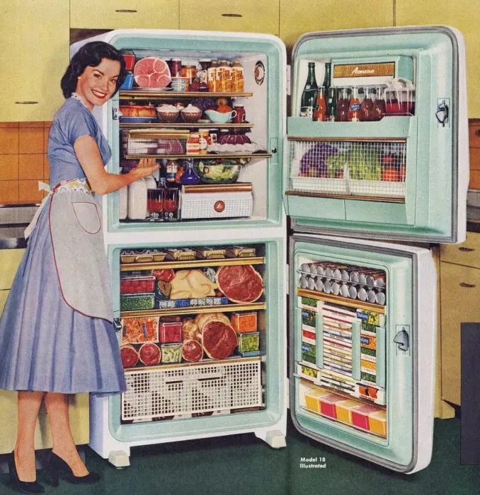 Framed Print : Stor-Mor 1950s UK fridges freezers housewife housewives woman women kitchens refridgerators Framed Print : Stor-Mor 1950s UK fridges freezers housewife housewives woman women kitchens refridgerators