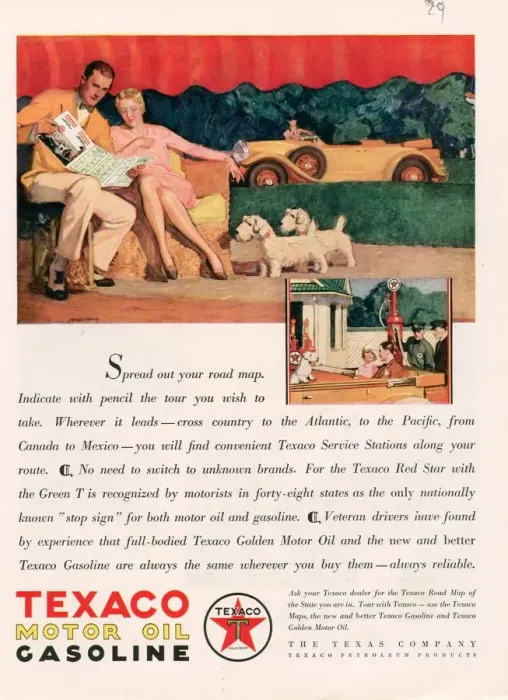 Framed Print : Texaco 1929 1920s USA cc oil gas petrol gasoline dogs maps Framed Print : Texaco 1929 1920s USA cc oil gas petrol gasoline dogs maps