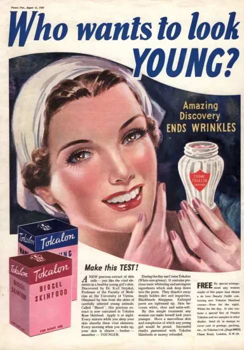 Framed Print : Tokalon 1939 1930s UK ageing wrinkles face skin care creams youth young who wants Framed Print : Tokalon 1939 1930s UK ageing wrinkles face skin care creams youth young who wants