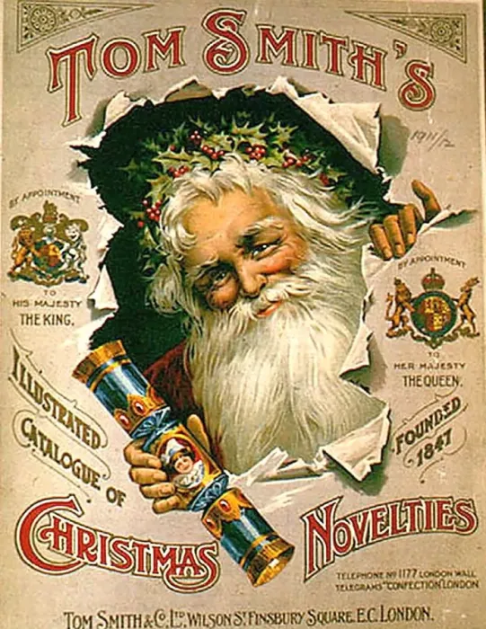 Framed Print : Tom Smiths 1900s UK mcitnt crackers novelties father Santa adverts advertising Christmas Framed Print : Tom Smiths 1900s UK mcitnt crackers novelties father Santa adverts advertising Christmas