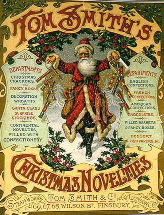 Framed Print : Tom Smiths 1900s UK mcitnt crackers novelties father Santa Smiths