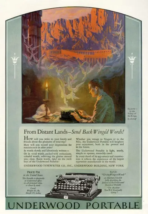 Framed Print : Underwood 1920s USA cc typewriters portable writing