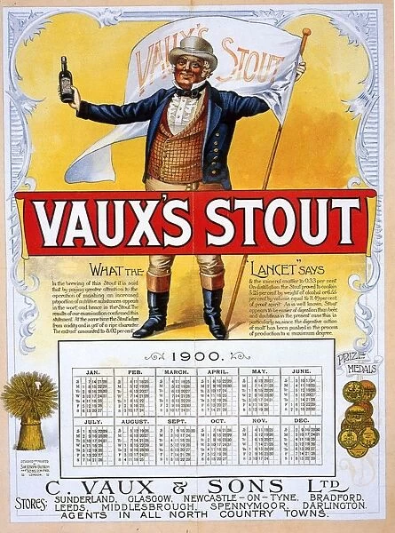VauxAs 1900 1900s UK Vauxs alcohol beer calendars advert recommended by the Lancet