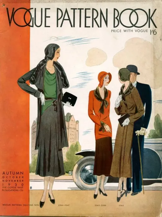 Framed Print : Vogue Pattern Book Cover 1930 1930s UK cc magazines books womens Framed Print : Vogue Pattern Book Cover 1930 1930s UK cc magazines books womens