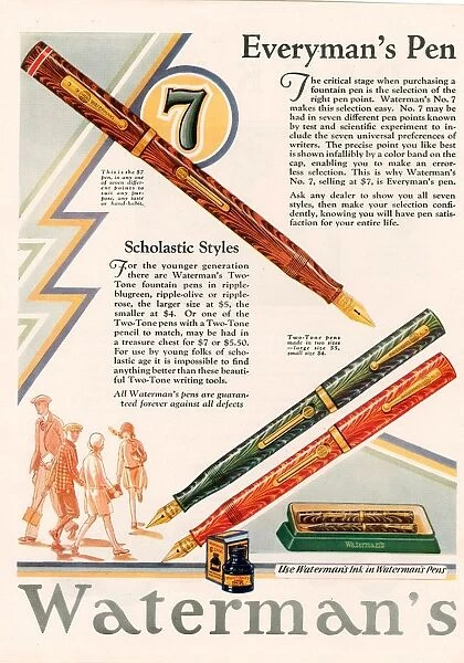 WatermanAs 1929 1920s UK cc pens watermans