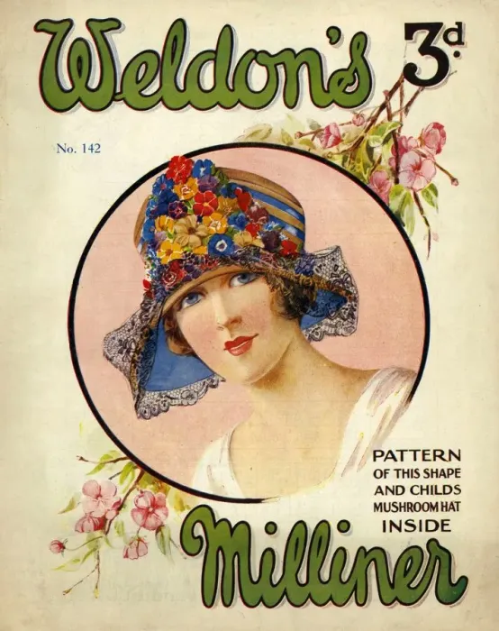 Framed Print : Weldons Milliner 1924 1920s UK womens hats portraits magazines Framed Print : Weldons Milliner 1924 1920s UK womens hats portraits magazines