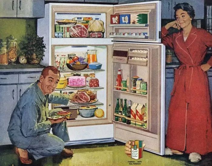 Framed Print : Western Auto 1950s USA fridges freezers housewife housewives woman women kitchens Framed Print : Western Auto 1950s USA fridges freezers housewife housewives woman women kitchens