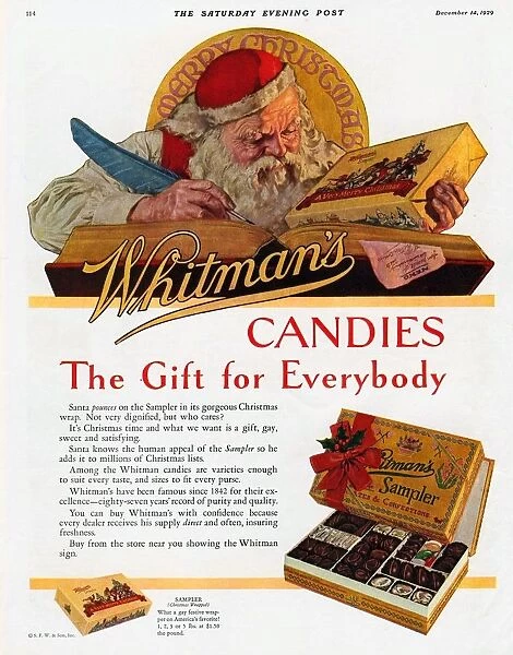 WhitmanAs 1920s USA sweets Father Christmas Santa Claus