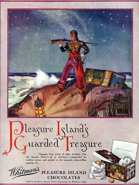 WhitmanAs 1940s UK pirates chocolate desert island pleasure treasure chests sweets