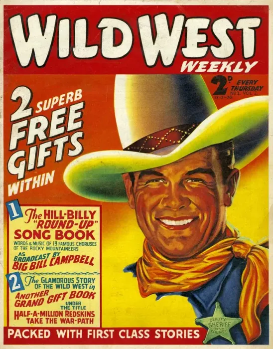 Framed Print : Wild West 1938 1930s USA cowboys westerns pulp fiction first issue magazines