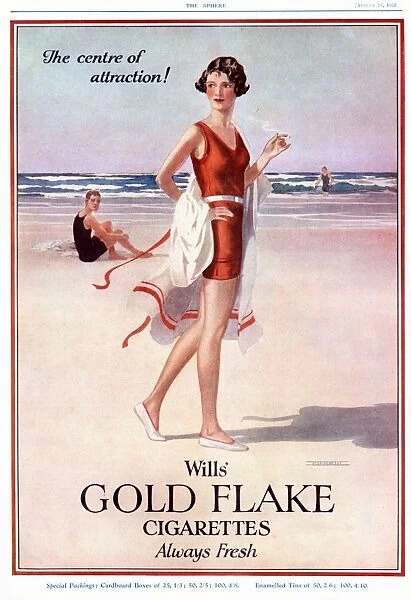 WillAs Gold Flake 1920s UK wills smoking cigarettes swimwear womens holidays beaches