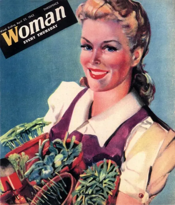 Framed Print : Woman 1942 1940s UK land girls dig for victory propaganda growing vegetables WW2 Framed Print : Woman 1942 1940s UK land girls dig for victory propaganda growing vegetables WW2