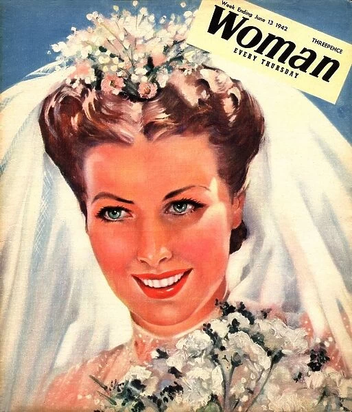Woman 1942 1940s UK wedding weddings marriages bride brides magazines