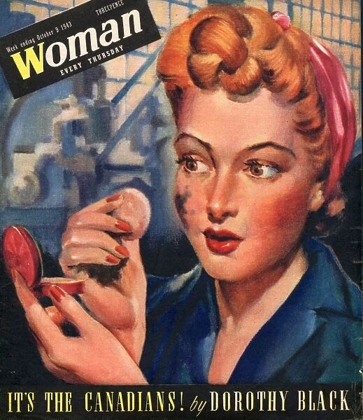 Woman 1943 1940s UK women at war factory workers factories WW2 magazines