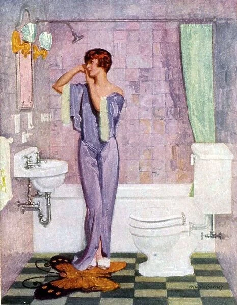 Woman In Bathroom 1930s Uk Cc, Prints For Bathroom Uk