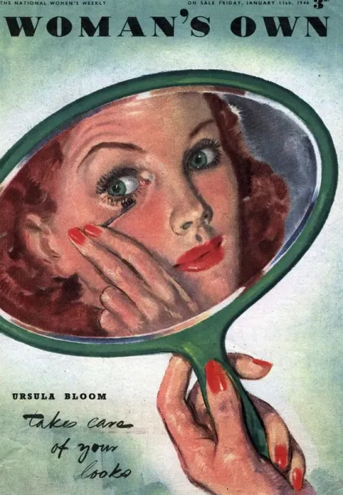 Framed Print : Womans Own 1944 1940s UK make-up makeup mascara magazines