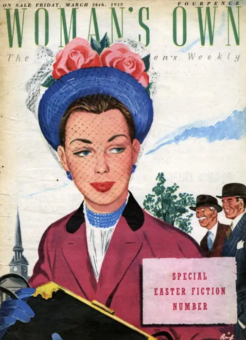 Framed Print : Womans Own 1948 1940s UK womens hats portraits magazines womans Framed Print : Womans Own 1948 1940s UK womens hats portraits magazines womans