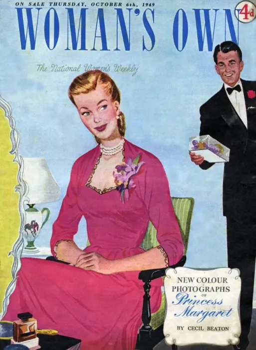 Framed Print : Womans Own 1949 1940s UK magazines presents gifts corsages Framed Print : Womans Own 1949 1940s UK magazines presents gifts corsages