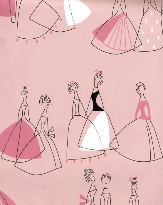 Framed Print : Women in Dresses 1950s UK mcitnt illustrations wallpapers interiors