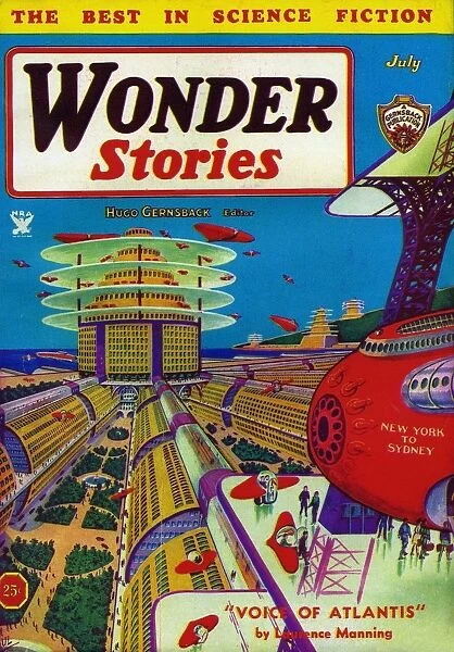 Wonder Stories 1934 1930s USA magazines visions of the future futuristic pulp fiction