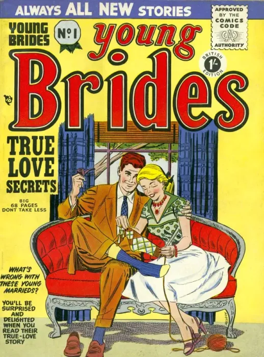 Framed Print : Young Brides 1950s UK first issue weddings marriages brides comics magazines Framed Print : Young Brides 1950s UK first issue weddings marriages brides comics magazines