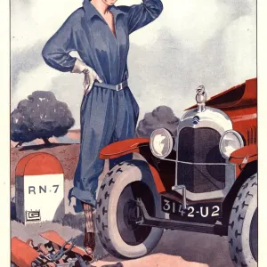 1920s France la vie parisienne breakdowns art deco women woman drivers driving magazines