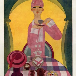 Art Deco Tea Drinking 1926 1920s Spain cc art deco tea drinking afternoon