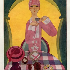Art Deco Tea Drinking Print (1926) Art Deco Tea Drinking Print (1926)