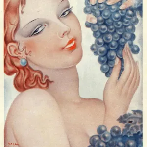 Bachante Moderne 1930s Spain womens portraits grapes wine alcohol