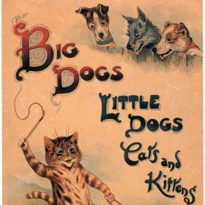 Big Dogs Little Dogs Cats and Kittens 1910s UK cats dogs illustrations