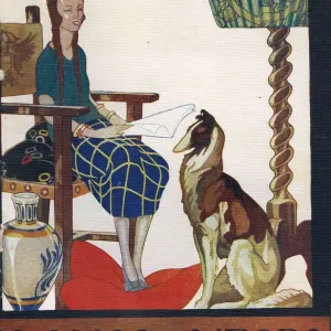 Blanco y Negro 1922 1920s Spain cc reading relaxing dogs magazines