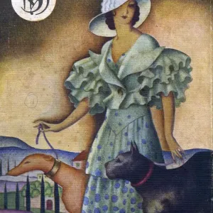 Blanco y Negro 1925 1920s Spain cc walking dogs women woman