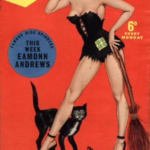 Blighty 1958 1950s UK glamour pin-ups models halloween witches brooms black cats