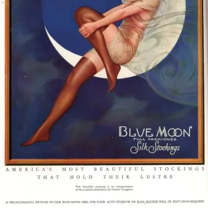 Blue Moon Silk stockings 1920s USA womens glamour pin-ups nylons hosiery