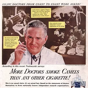 Camels 1946 1940s USA cigarettes smoking medical