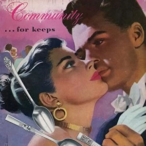 Community Cutlery 1952 1950s USA kissing kisses