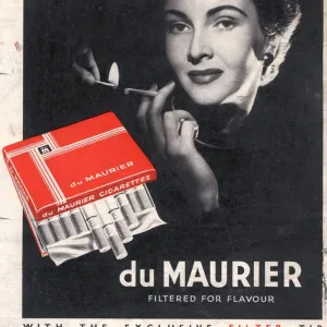 Du Maurier 1950s UK cigarettes smoking glamour