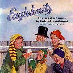Eagleknit 1950s USA mcitnt childrens hats Eagle Knit snowballs Knitting Mills childrens