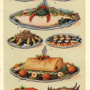 Print of Fish from Mrs Beeton's 1900s UK Cookbook Print of Fish from Mrs Beeton's 1900s UK Cookbook
