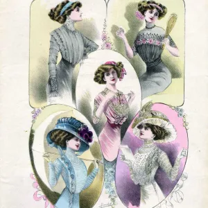 French Hats 1909 1900s France cc womens hats portraits