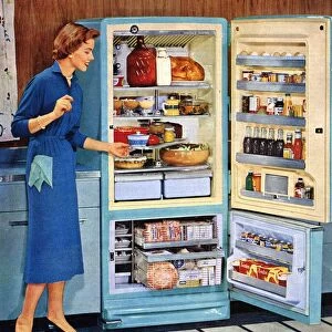 General Electric 1950s USA fridges freezers housewife housewives woman women kitchens