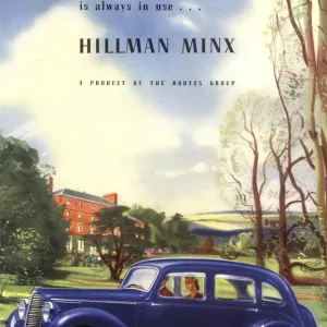 Hillman Minx Print - 1940s UK Car Advertisement
